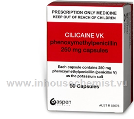 Cilicaine VK 250mg (Penicillin) 50 Capsules/Pack