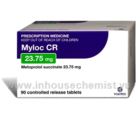 Myloc CR 23.75mg 90 tablets / Pack (Metoprolol Succinate 23.75mg)